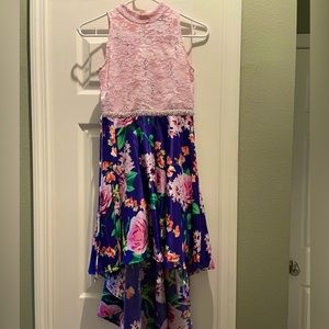 Xtraordinary Big girls size 12 floral high-low-hem ballgown